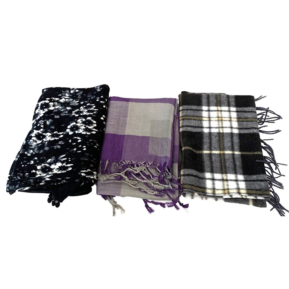 Lot of 3 Pashminas/Scarves/Wraps Blended Fabrics Gently or Never Worn